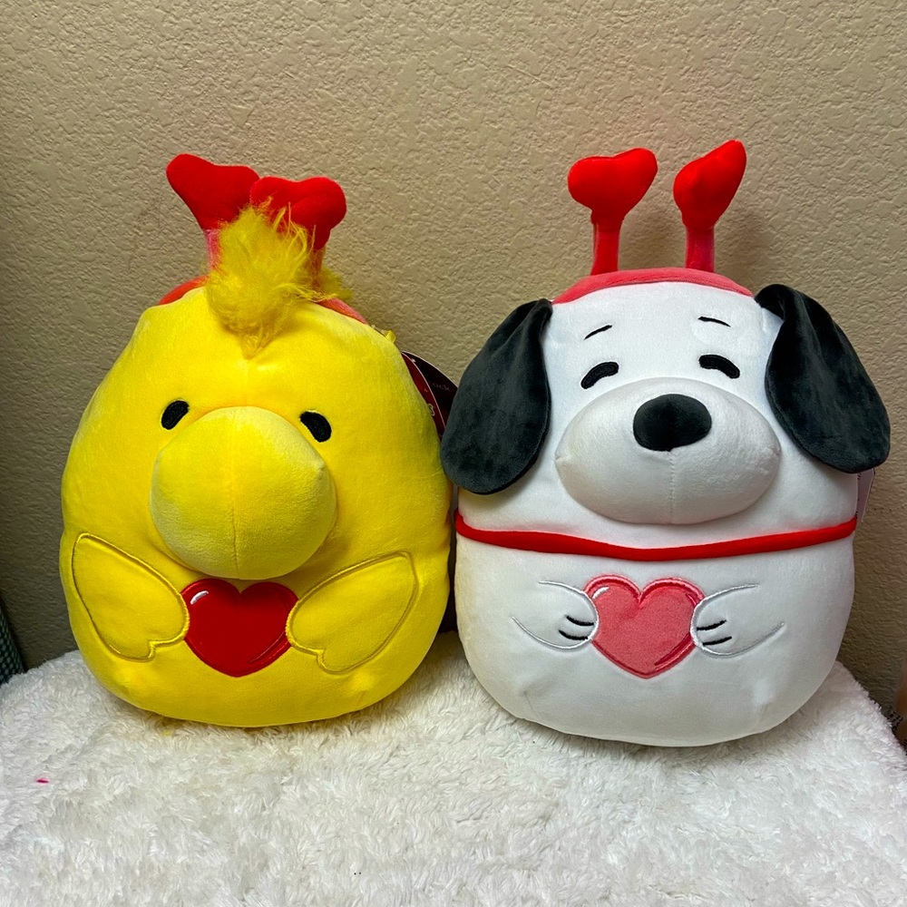 Squishmallow Valentines Bundle 8” - Woodstock and Snoopy
